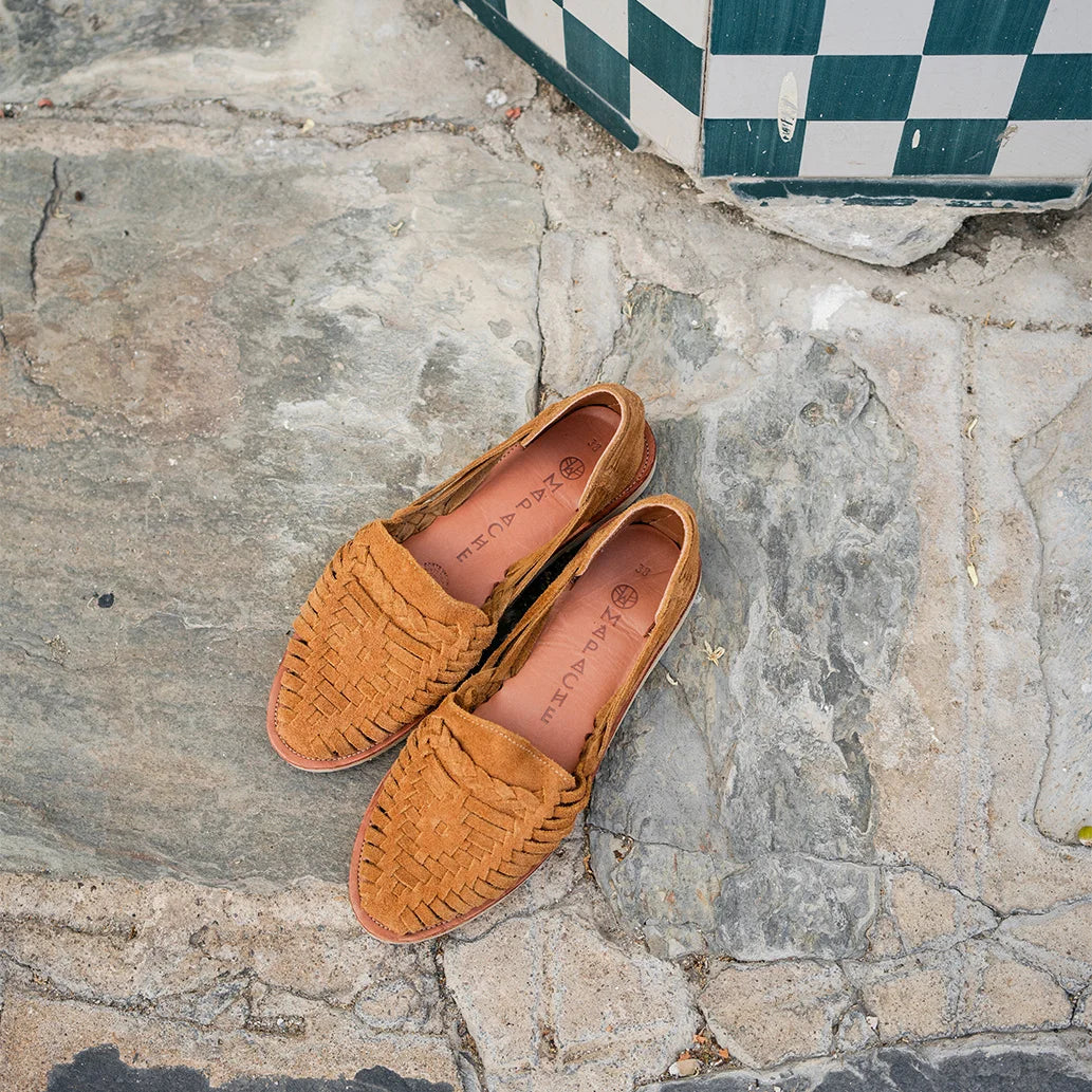 Sandales confortables Huarache Alegre Suede Camel Mapache