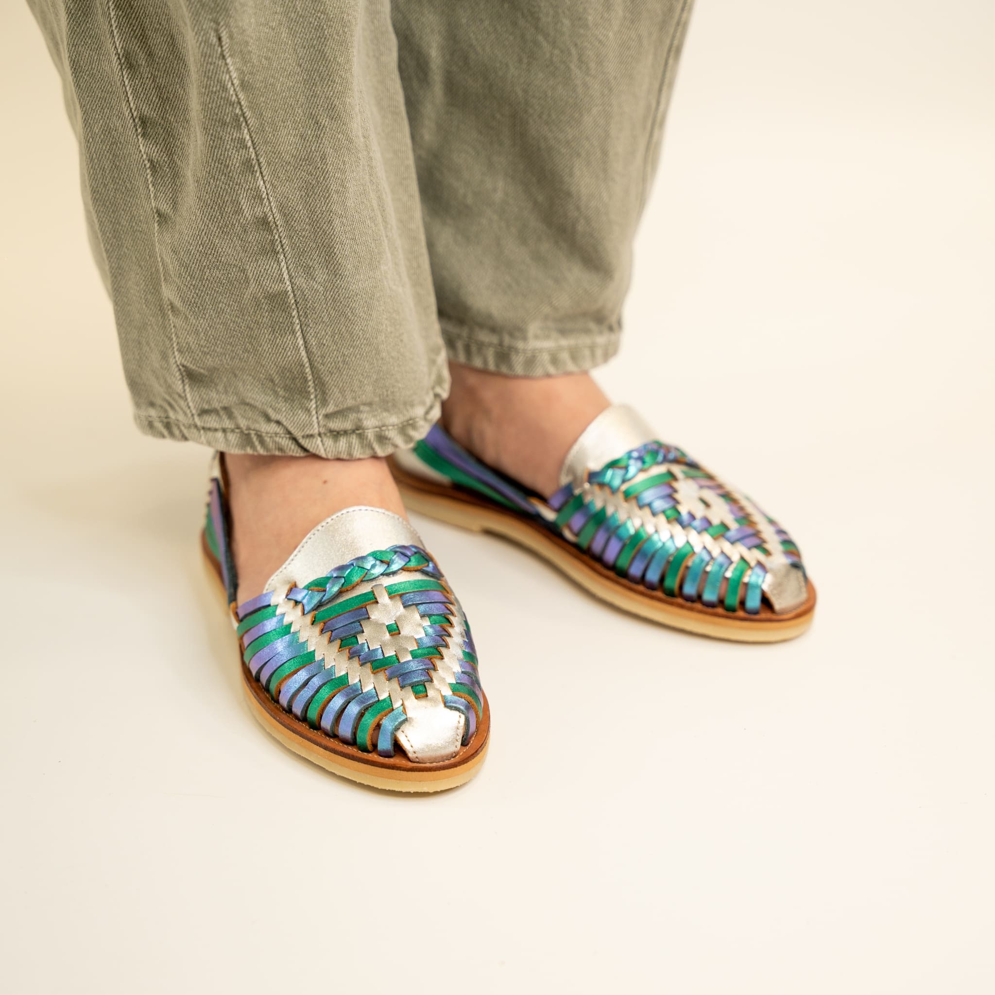 Huarache Alegre Argent Blue Mermaid - Mapache