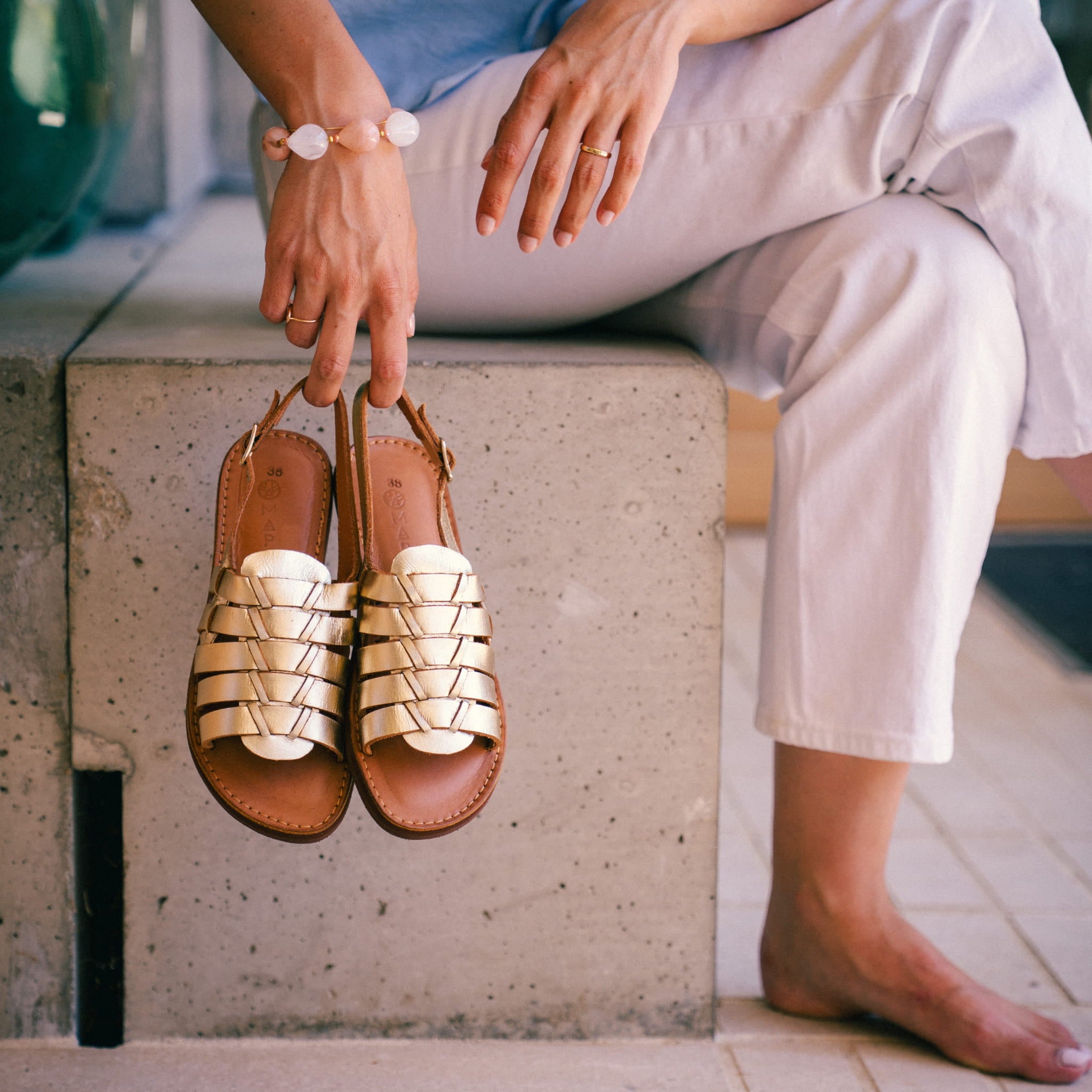 CALI CHAMPAGNE - SANDALE FEMME MAPACHE