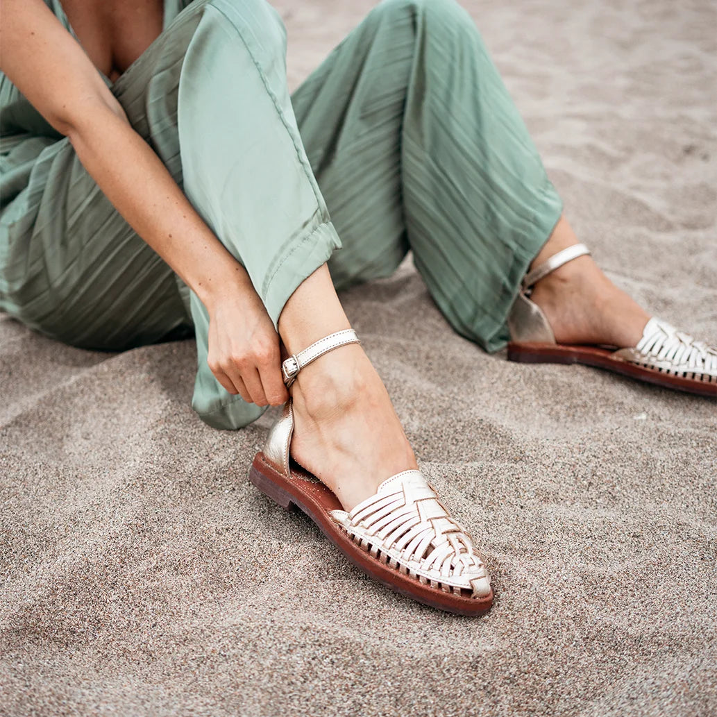 Carlotta Camel Blanc - Huarache Mapache