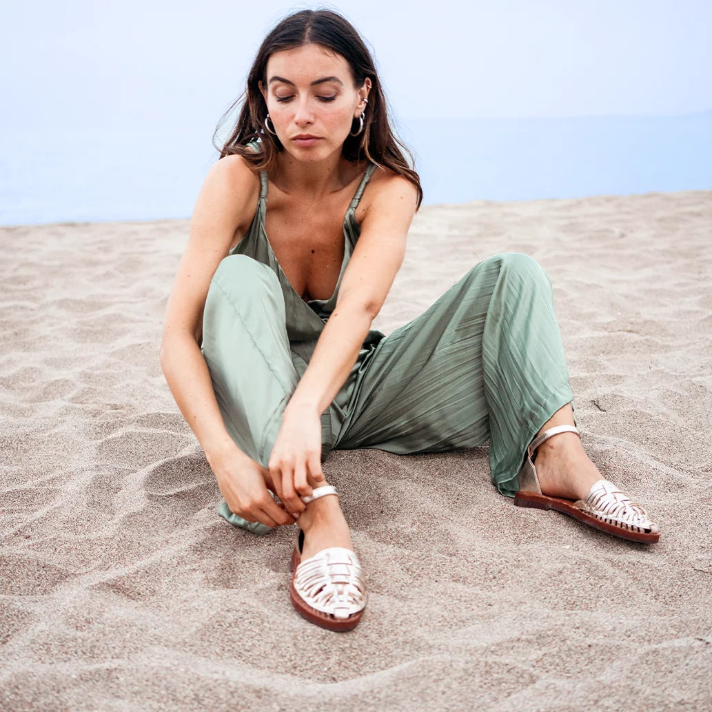 Carlotta Camel Blanc - Huarache Mapache