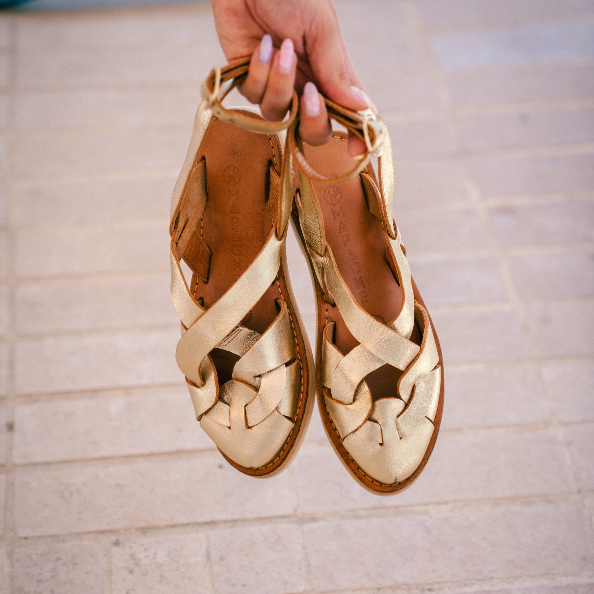 ELBA CHAMPAGNE - SANDALE FEMME MAPACHE