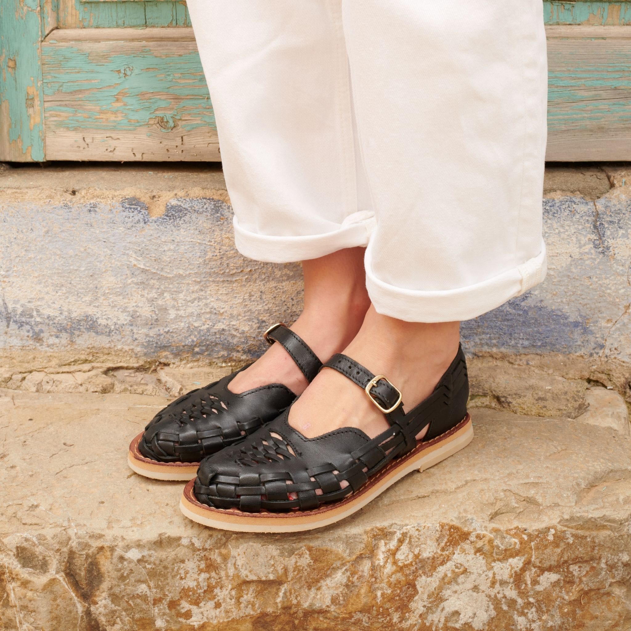 Gaby Noir - Huarache Ballerine Mapache