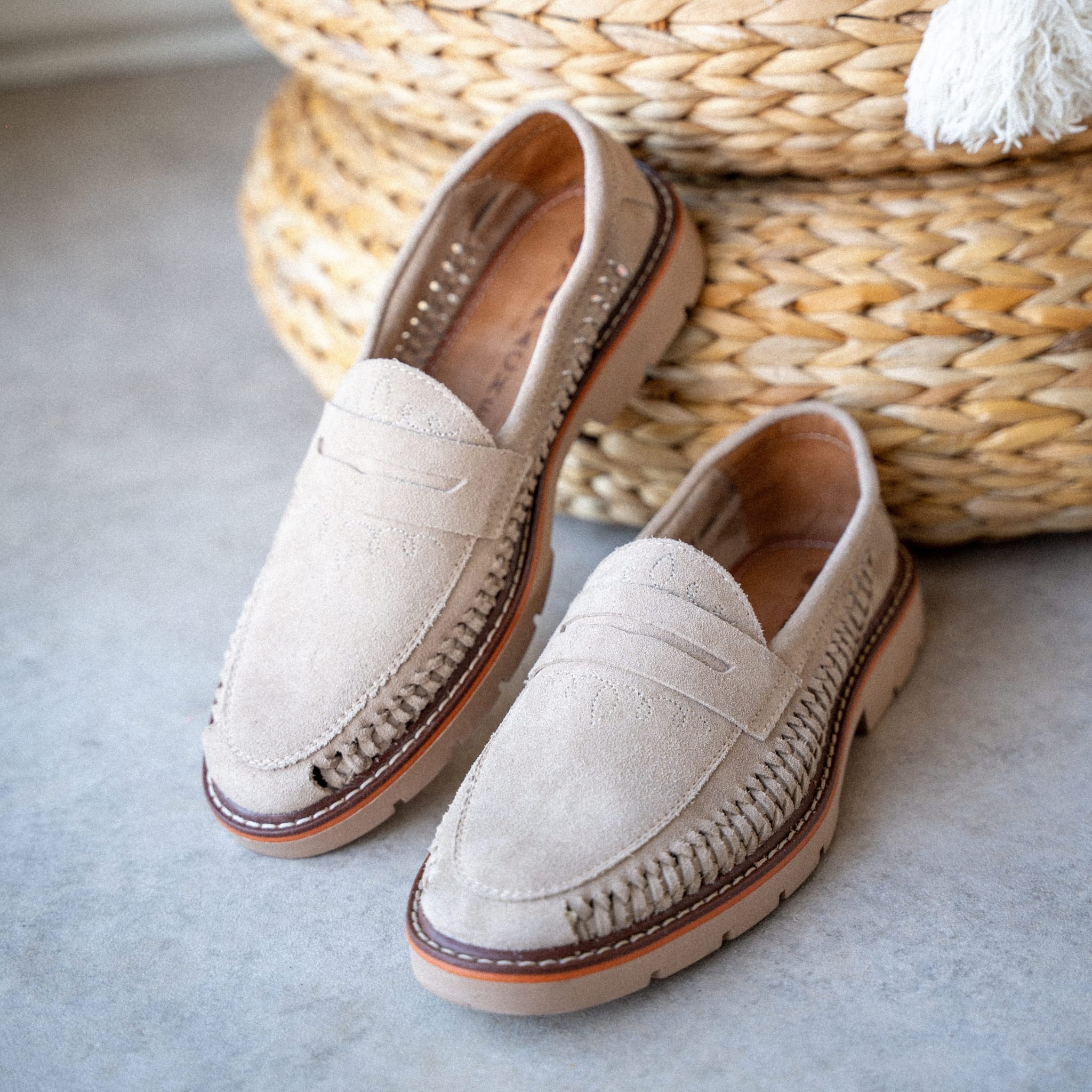 ERNESTO SUEDE TAUPE - MOCASSIN HOMME MAPACHE