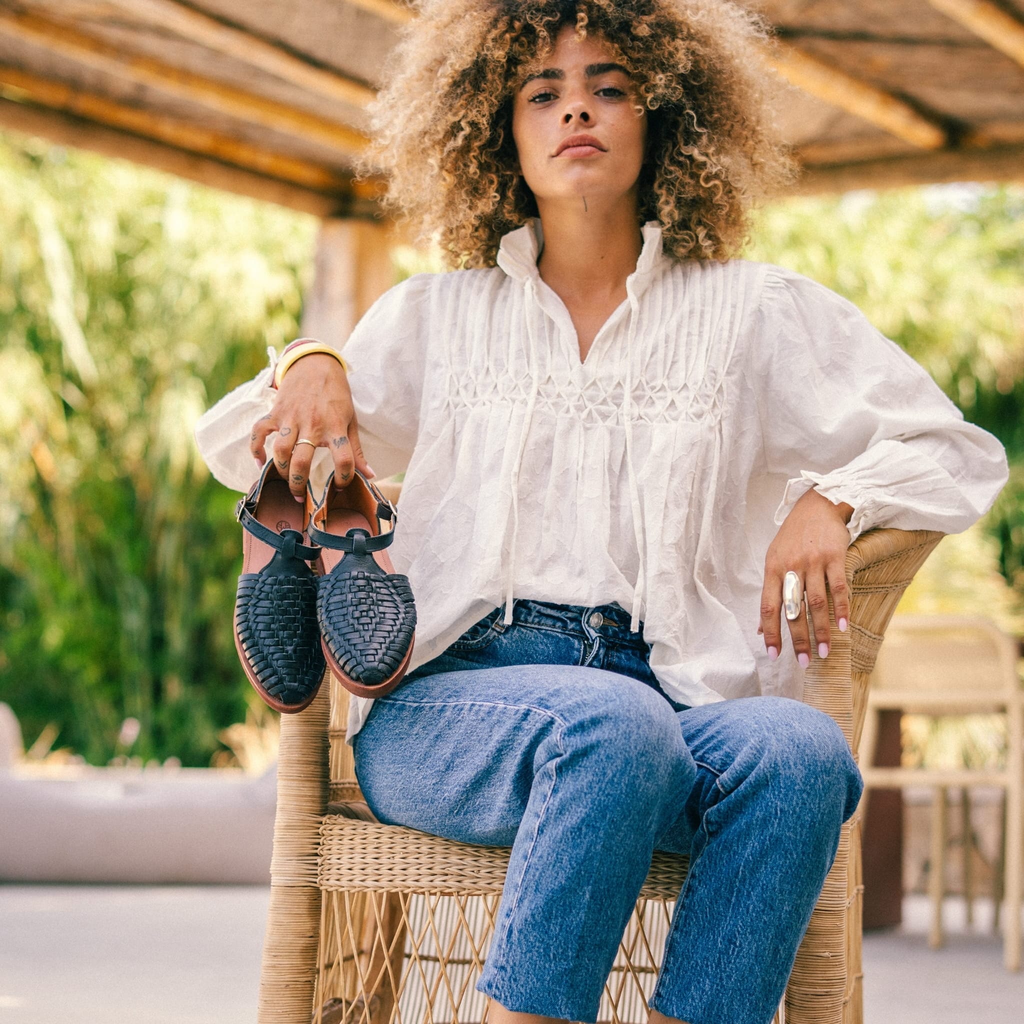 PEONIA NOIR - HUARACHE FEMME MAPACHE