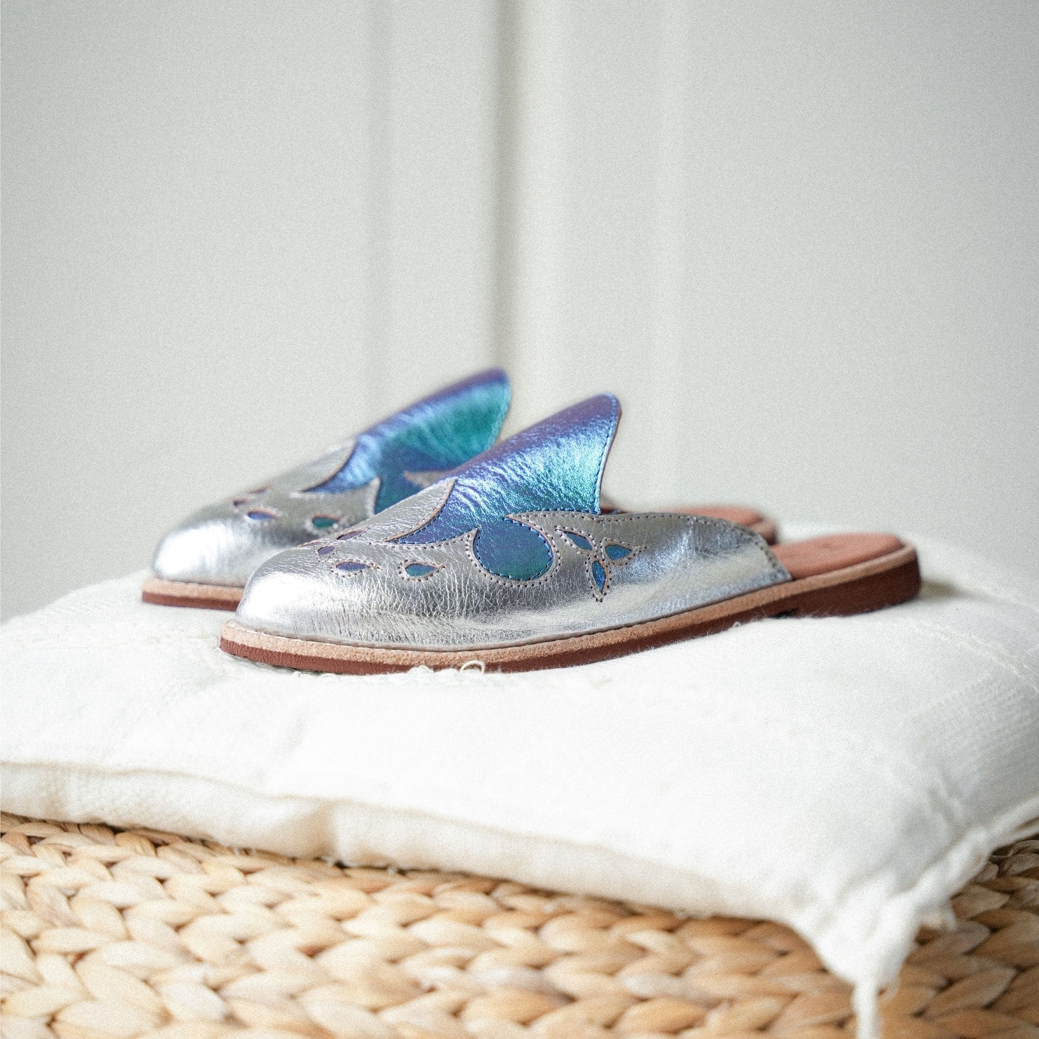 SANTIAGO ARGENT BLUE MERMAID - MULE FEMME MAPACHE