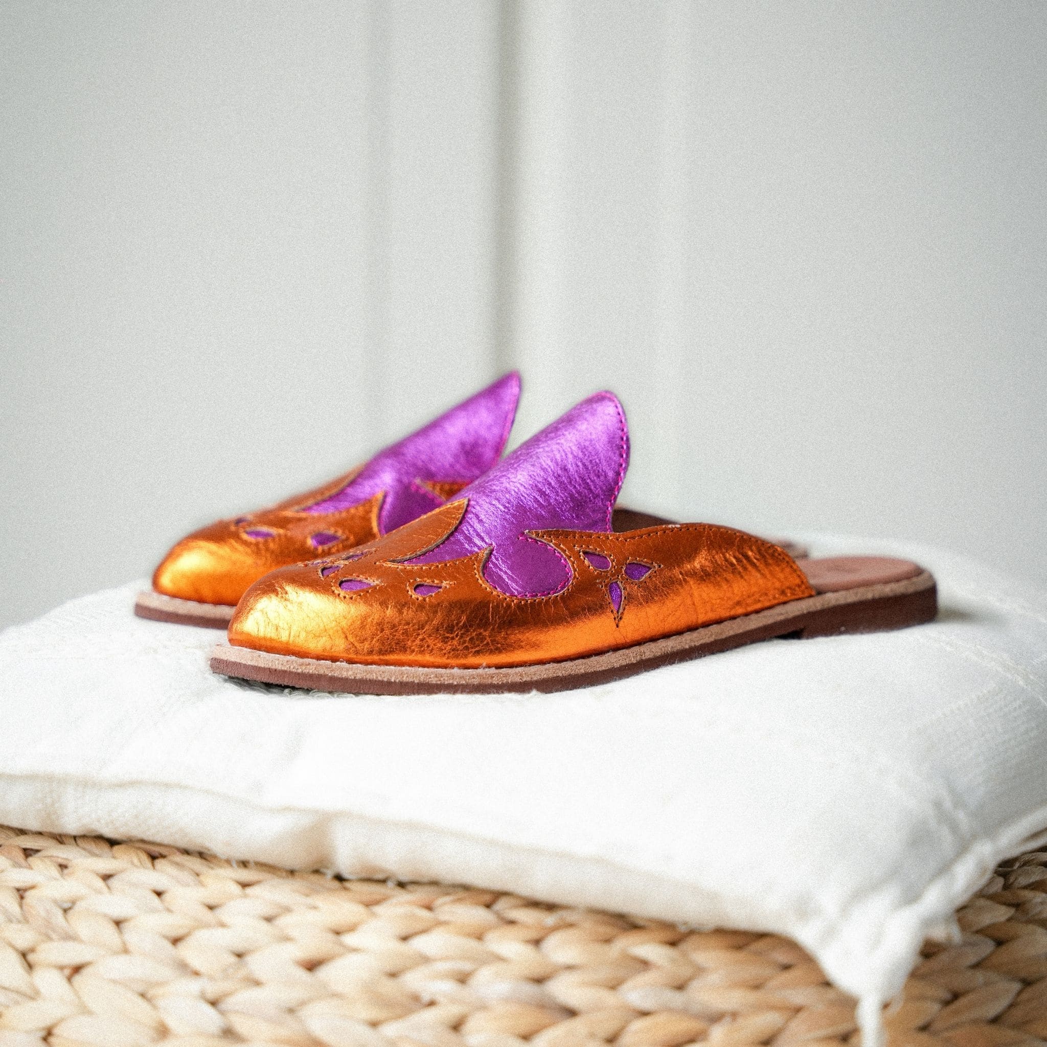 SANTIAGO ORANGE ROSE FLASHY - MULE FEMME MAPACHE