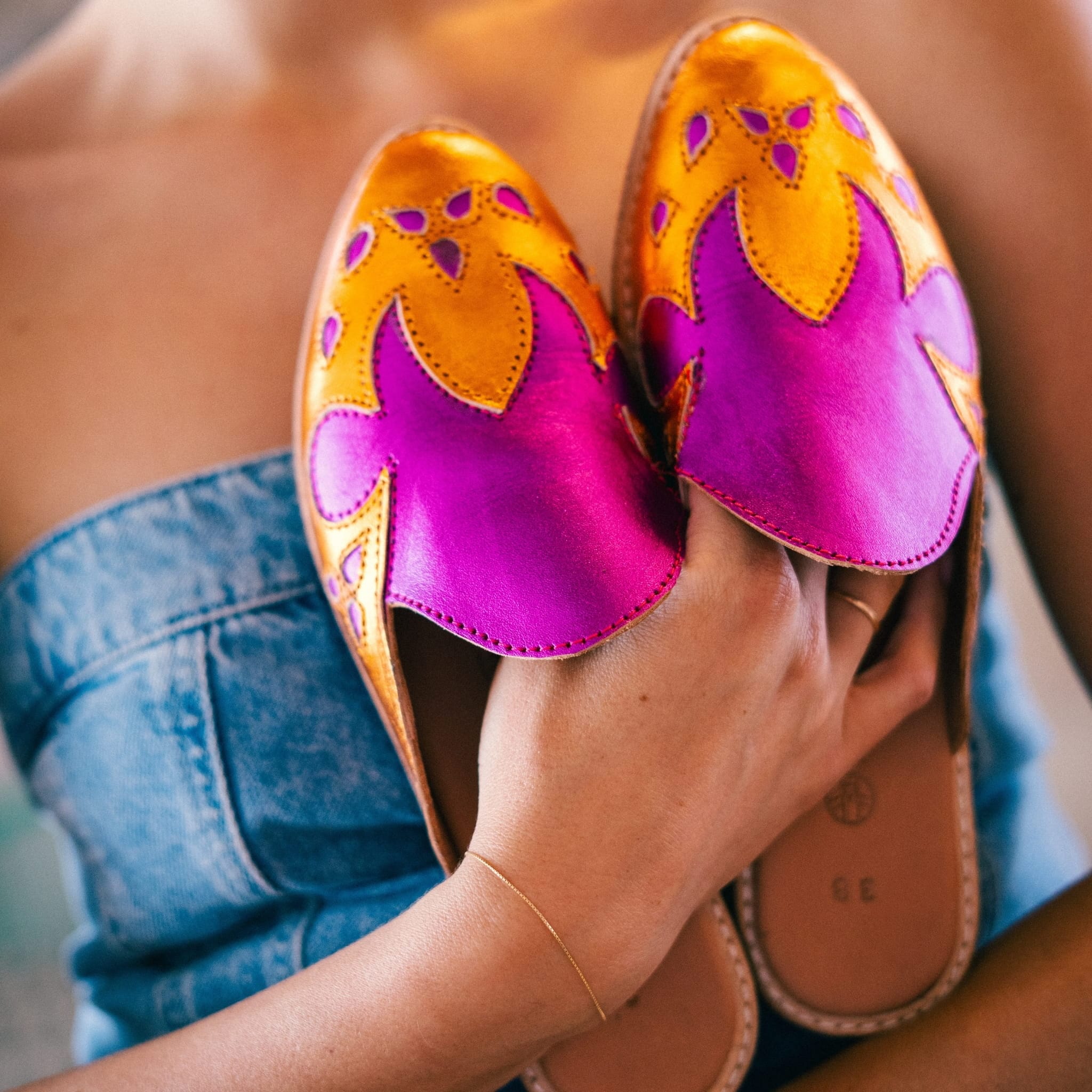 SANTIAGO ORANGE ROSE FLASHY - MULE FEMME MAPACHE