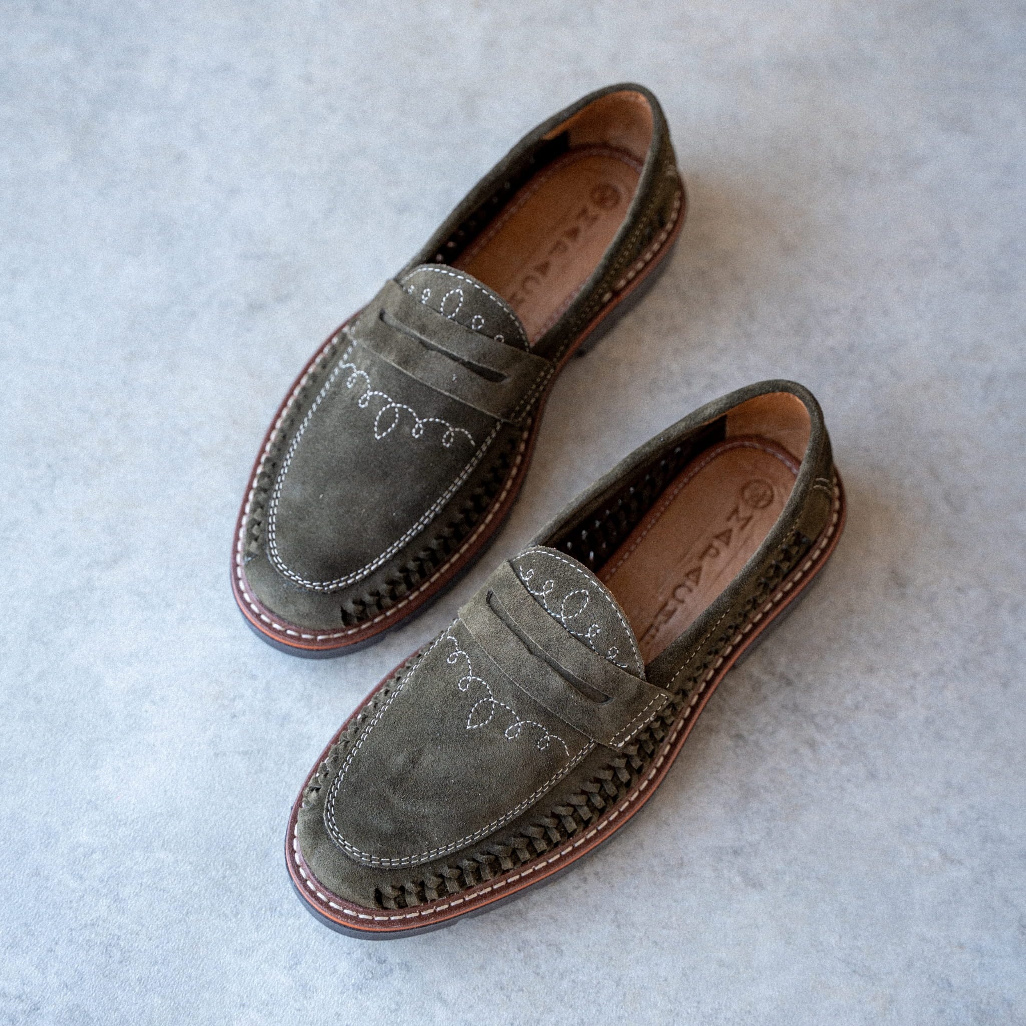 ERNESTO SUEDE OLIVE - MOCASSIN HOMME MAPACHE