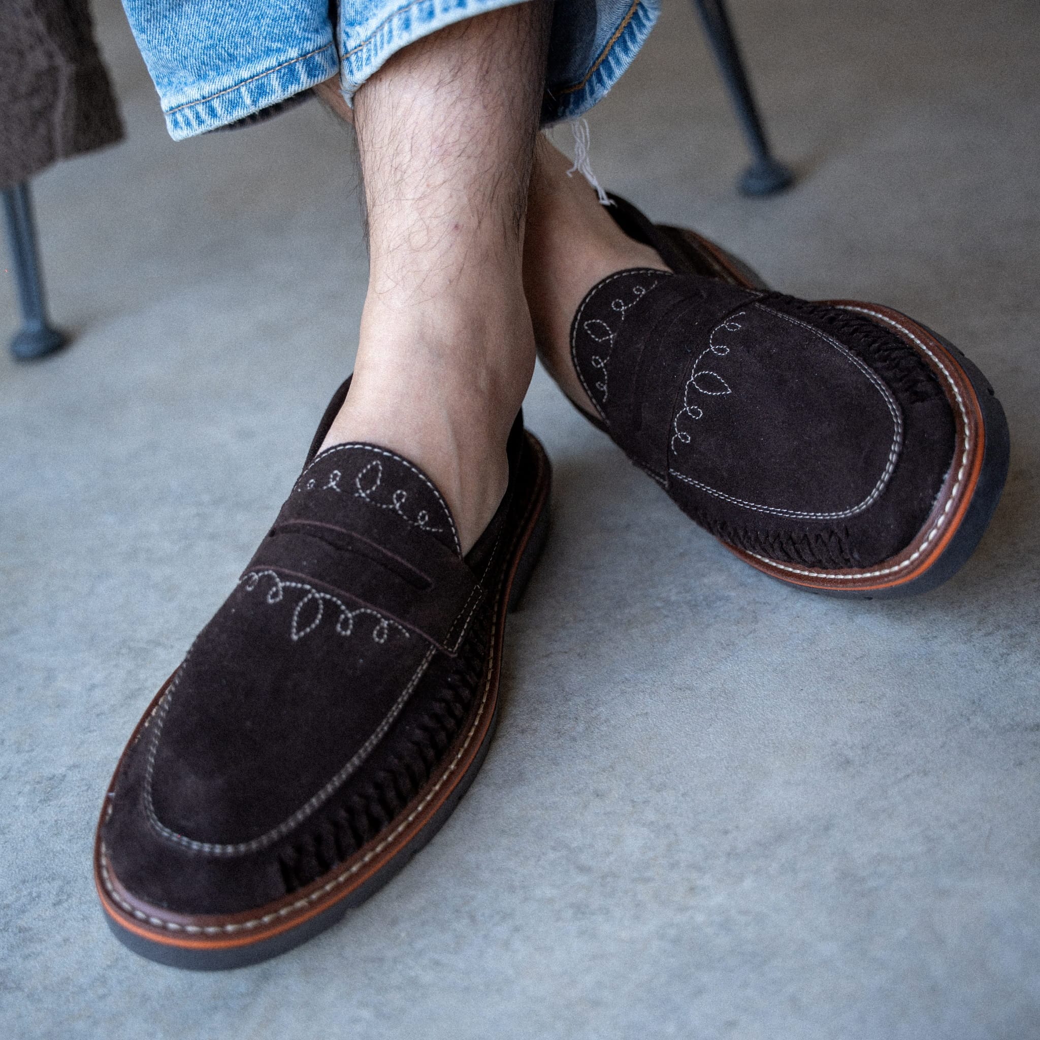 ERNESTO SUEDE BRUN - MOCASSIN HOMME MAPACHE