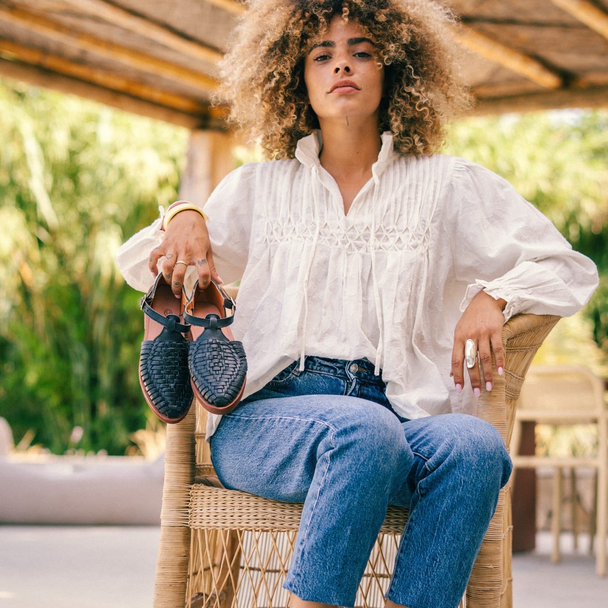 PEONIA NOIR - HUARACHE FEMME MAPACHE 