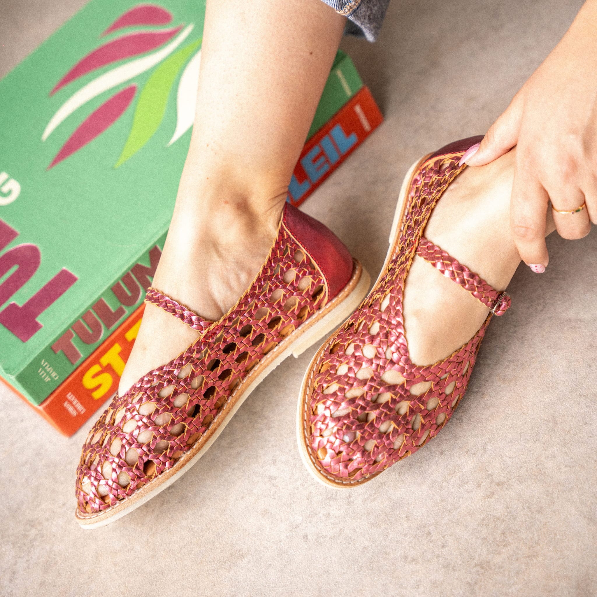 PIA ROSE FLASHY - HUARACHE FEMME MAPACHE