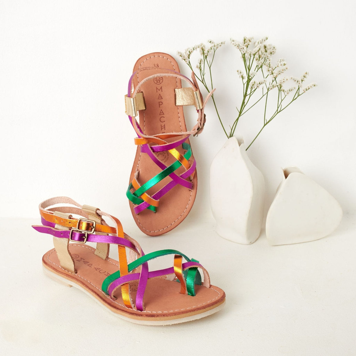 Sandale Femme IRIS En Cuir Véritable - Pointure 40, Talon Compensé, Doublure Cuir, Neuve Avec Emballage